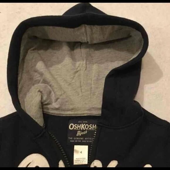 NWT OSHKOSH BGOSH BOYS ZIPPERED HOODIE. SIZE 4 - Picture 2 of 4